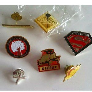 Vintage Lot of 7 Pins Cross Bar The System Good Sam billiar etc